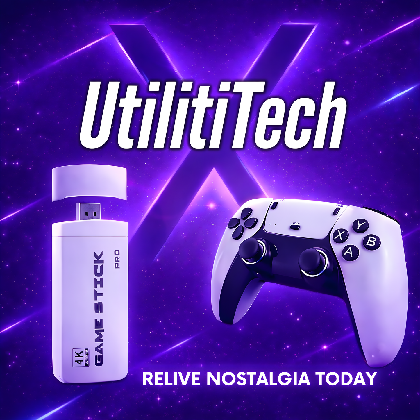 UtilitiTech Xโข Retro Game Stick Pro+ 2 Wireless Controllers