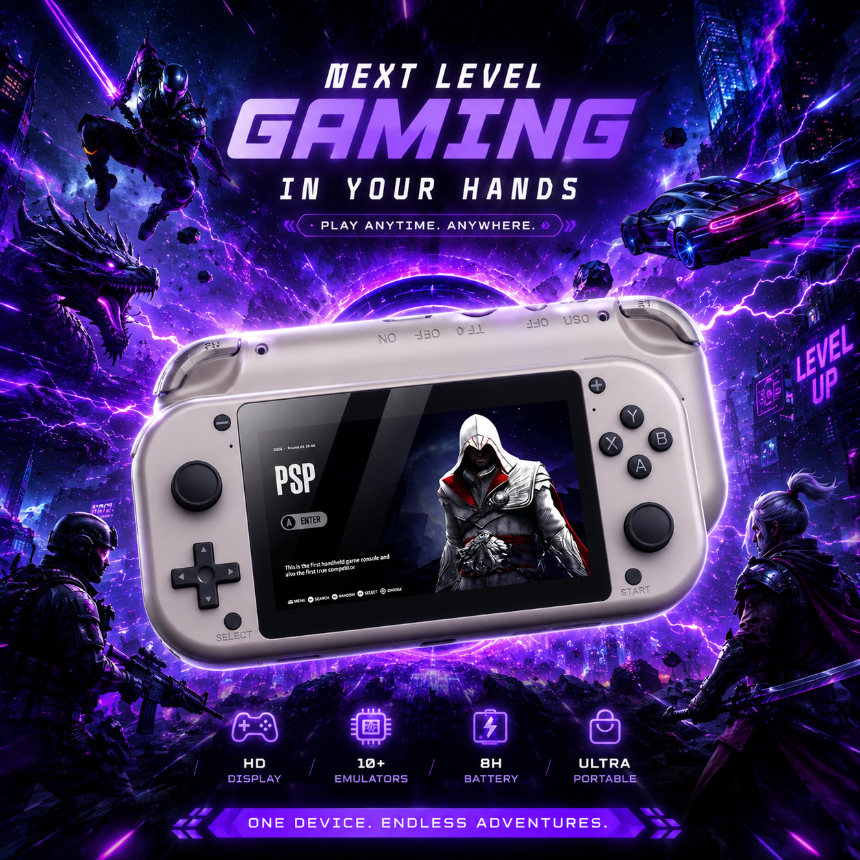 Retro Handheld Gaming Console – 4.3” HD Screen