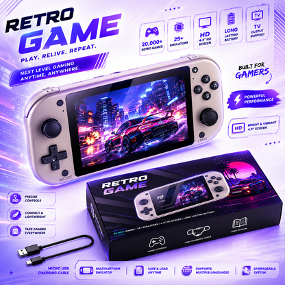 Retro Handheld Gaming Console – 4.3” HD Screen