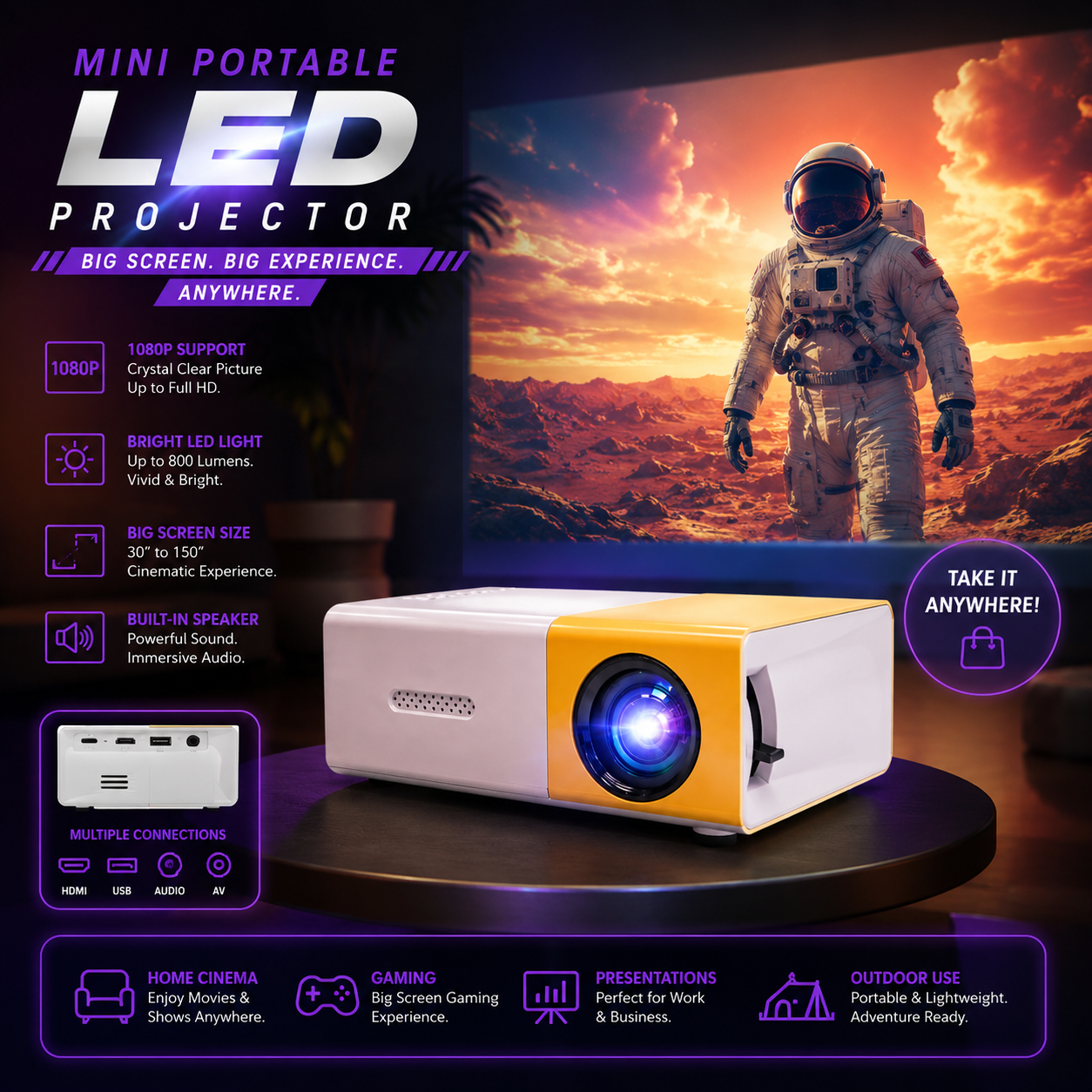 Mini Portable LED Projector